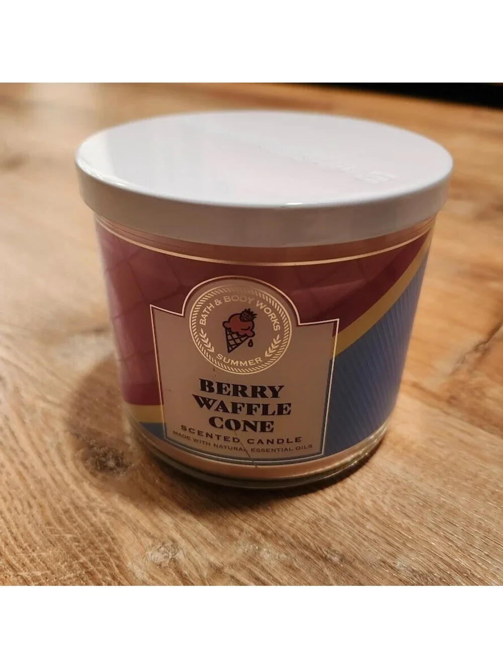 Bath & Body Works Candle - Berry Waffle Cone - 14.5 oz 3 Wick New